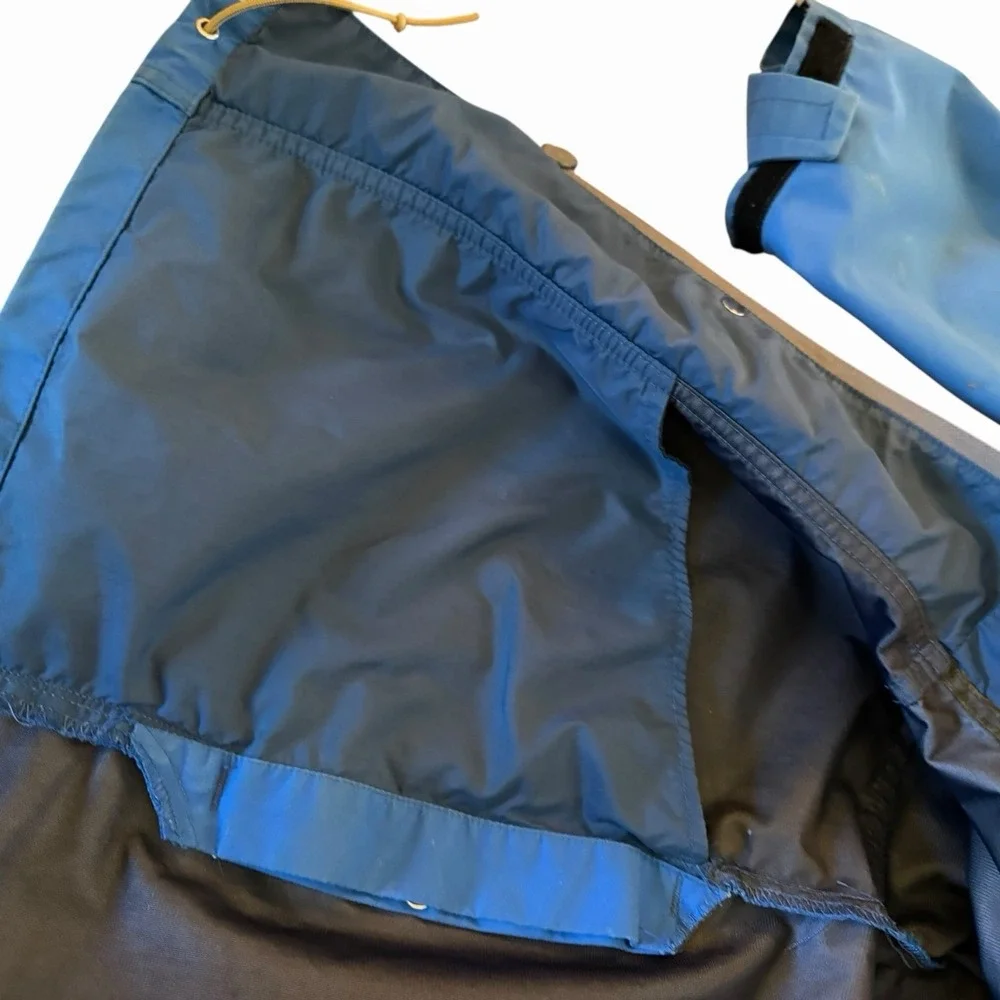 Vintage The North Face Blue Jacket gore tex Brown Label Mens Large Zipper Broken